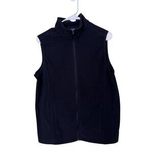 Lands End Outfitters Black Polyester Fleece Vest Womens Medium Outdoor Gorpcore
